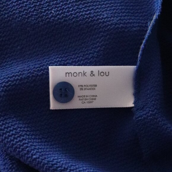 Monk & Lou Women's Blue Sz M V-Neck Tie Front Lightweight Long Sleeve Blouse Top - Picture 11 of 12
